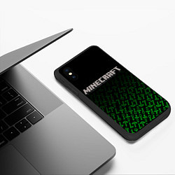 Чехол iPhone XS Max матовый Майнкрафт - Паттерн инструментов, цвет: 3D-черный — фото 2