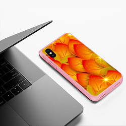 Чехол iPhone XS Max матовый Осенние желтые листья, цвет: 3D-баблгам — фото 2