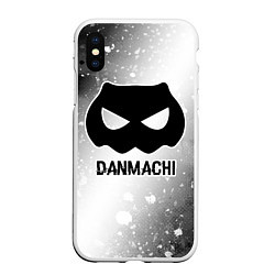 Чехол iPhone XS Max матовый DanMachi glitch на светлом фоне, цвет: 3D-белый