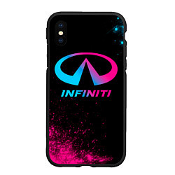 Чехол iPhone XS Max матовый Infiniti - neon gradient