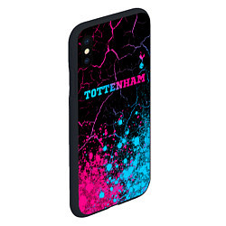 Чехол iPhone XS Max матовый Tottenham - neon gradient: символ сверху, цвет: 3D-черный — фото 2