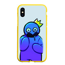 Чехол iPhone XS Max матовый Blue Rainbow Friends, цвет: 3D-желтый