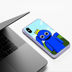 Чехол iPhone XS Max матовый Blue: Rainbow Friends, цвет: 3D-светло-сиреневый — фото 2