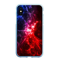 Чехол iPhone XS Max матовый Вспышка в космосе, цвет: 3D-голубой