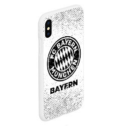 Чехол iPhone XS Max матовый Bayern с потертостями на светлом фоне, цвет: 3D-белый — фото 2