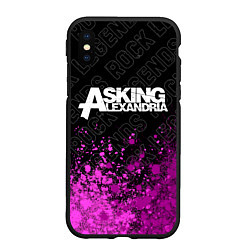 Чехол iPhone XS Max матовый Asking Alexandria rock legends: символ сверху