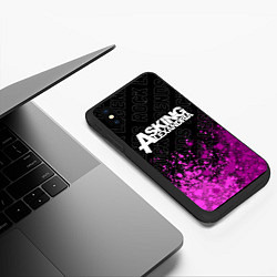 Чехол iPhone XS Max матовый Asking Alexandria rock legends: символ сверху, цвет: 3D-черный — фото 2
