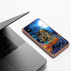 Чехол iPhone XS Max матовый Мумия хэллоуин, цвет: 3D-коричневый — фото 2