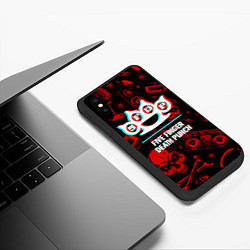 Чехол iPhone XS Max матовый Five Finger Death Punch rock glitch, цвет: 3D-черный — фото 2