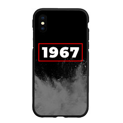 Чехол iPhone XS Max матовый 1967 - в красной рамке на темном, цвет: 3D-черный