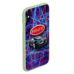 Чехол iPhone XS Max матовый Bugatti - Italy - мечта автомобилиста, цвет: 3D-салатовый — фото 2