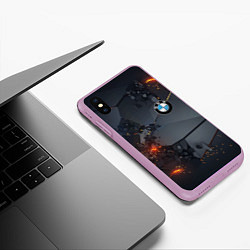 Чехол iPhone XS Max матовый BMW explosion, цвет: 3D-сиреневый — фото 2
