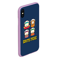 Чехол iPhone XS Max матовый South park космонавты, цвет: 3D-сиреневый — фото 2