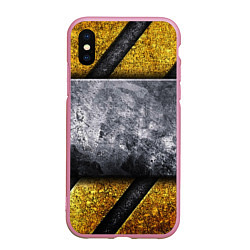 Чехол iPhone XS Max матовый Сигнал опасности, цвет: 3D-розовый
