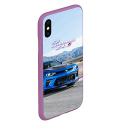 Чехол iPhone XS Max матовый Chevrolet Camaro ZL 1 - Motorsport, цвет: 3D-фиолетовый — фото 2