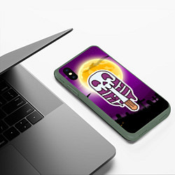 Чехол iPhone XS Max матовый Мороженое - скелет, цвет: 3D-темно-зеленый — фото 2