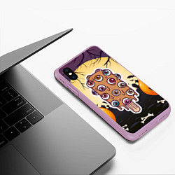 Чехол iPhone XS Max матовый Мороженое с глазами, цвет: 3D-сиреневый — фото 2