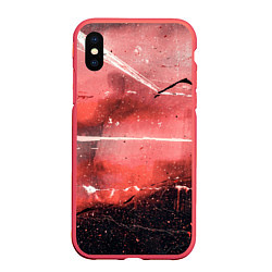 Чехол iPhone XS Max матовый Красный туман, царапины и краски, цвет: 3D-красный