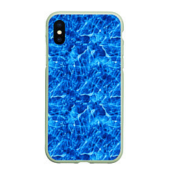 Чехол iPhone XS Max матовый Синий лёд - текстура