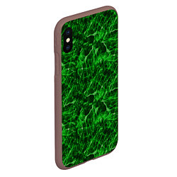 Чехол iPhone XS Max матовый Зелёный лёд - текстура, цвет: 3D-коричневый — фото 2