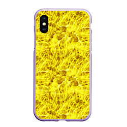 Чехол iPhone XS Max матовый Жёлтый лёд - текстура