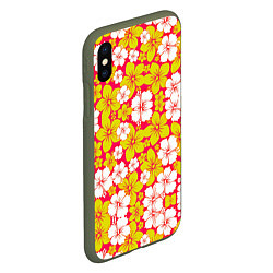 Чехол iPhone XS Max матовый Hawaiian kaleidoscope, цвет: 3D-темно-зеленый — фото 2