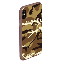 Чехол iPhone XS Max матовый Камуфляж Woodland осень крупный, цвет: 3D-коричневый — фото 2