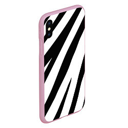 Чехол iPhone XS Max матовый Камуфляж зебры, цвет: 3D-розовый — фото 2