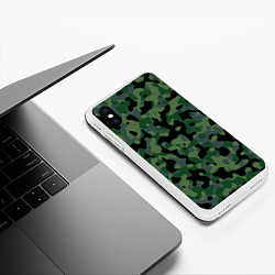 Чехол iPhone XS Max матовый Камуфляж WW2 Tropics Verdant, цвет: 3D-белый — фото 2