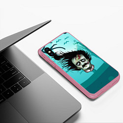 Чехол iPhone XS Max матовый Голова зомби, цвет: 3D-малиновый — фото 2