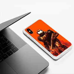 Чехол iPhone XS Max матовый Думгай с головой - Doom, цвет: 3D-белый — фото 2