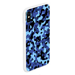 Чехол iPhone XS Max матовый Камуфляж Sky Blue, цвет: 3D-белый — фото 2