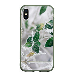 Чехол iPhone XS Max матовый Green winter