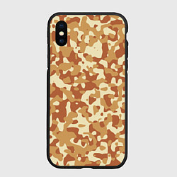 Чехол iPhone XS Max матовый Камуфляж Italian Desert, цвет: 3D-черный