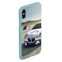 Чехол iPhone XS Max матовый Спортивная бэха на гоночной трассе, цвет: 3D-мятный — фото 2