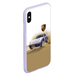 Чехол iPhone XS Max матовый Porsche - гонки в пустыне, цвет: 3D-светло-сиреневый — фото 2