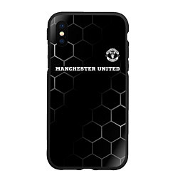 Чехол iPhone XS Max матовый Manchester United sport на темном фоне: символ све