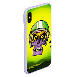 Чехол iPhone XS Max матовый Американский футболист зомби, цвет: 3D-светло-сиреневый — фото 2