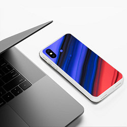 Чехол iPhone XS Max матовый Синий и красный песок, цвет: 3D-белый — фото 2