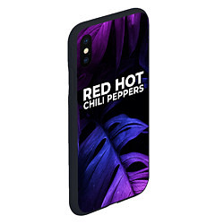 Чехол iPhone XS Max матовый Red Hot Chili Peppers neon monstera, цвет: 3D-черный — фото 2