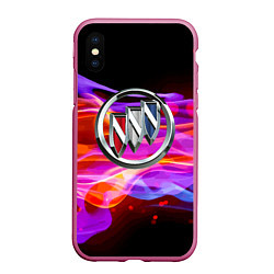 Чехол iPhone XS Max матовый Buick - emblem - element, цвет: 3D-малиновый