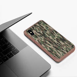 Чехол iPhone XS Max матовый Камуфляж ВСР-93 вертикалка, цвет: 3D-коричневый — фото 2