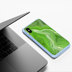 Чехол iPhone XS Max матовый Изумруд, цвет: 3D-голубой — фото 2