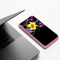Чехол iPhone XS Max матовый Лилии, цвет: 3D-малиновый — фото 2