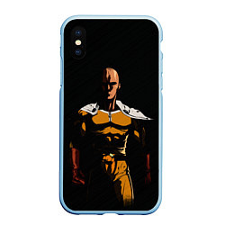 Чехол iPhone XS Max матовый One Punch-Man - человек-кулак, цвет: 3D-голубой