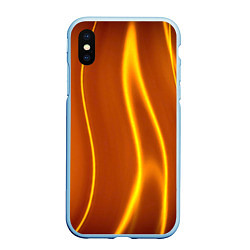 Чехол iPhone XS Max матовый Пламенная абстракция, цвет: 3D-голубой
