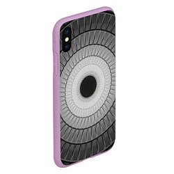 Чехол iPhone XS Max матовый Абстрактная спираль, цвет: 3D-сиреневый — фото 2