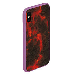 Чехол iPhone XS Max матовый Лава - текстура, цвет: 3D-фиолетовый — фото 2