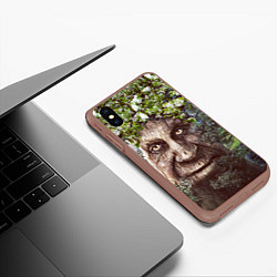 Чехол iPhone XS Max матовый Мудрое Таинственное Дерево, цвет: 3D-коричневый — фото 2