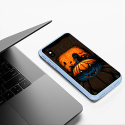 Чехол iPhone XS Max матовый Scary Halloween Хэллоуин, цвет: 3D-голубой — фото 2